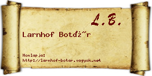 Larnhof Botár névjegykártya